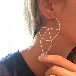 Geometric silver earrings